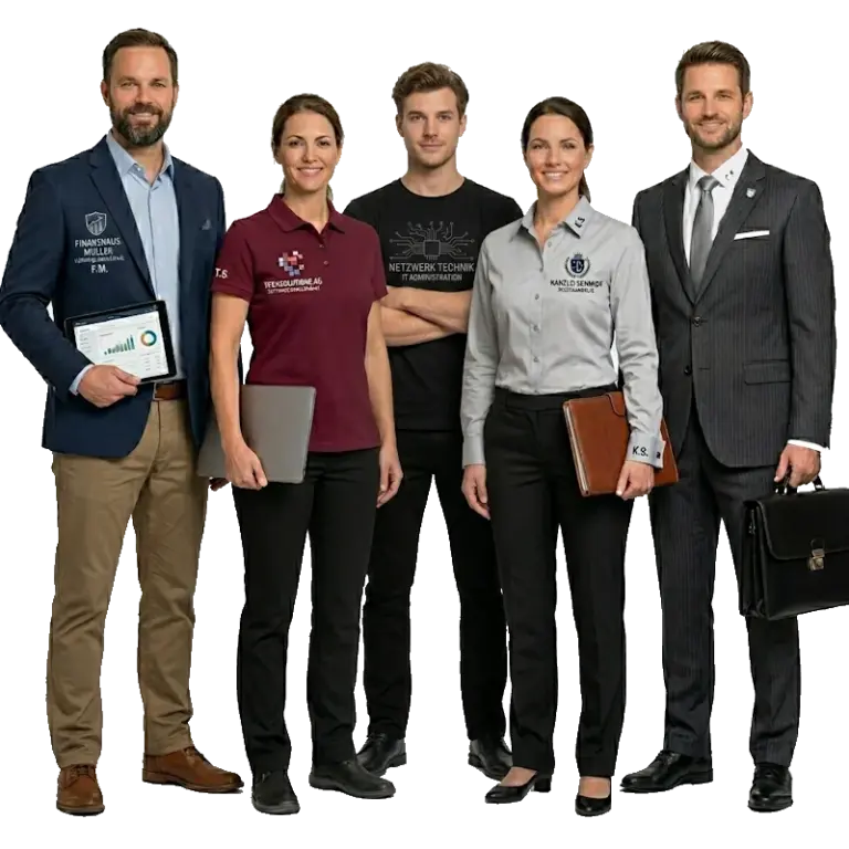 Arbeitskleidung bedruckt Büroberufe