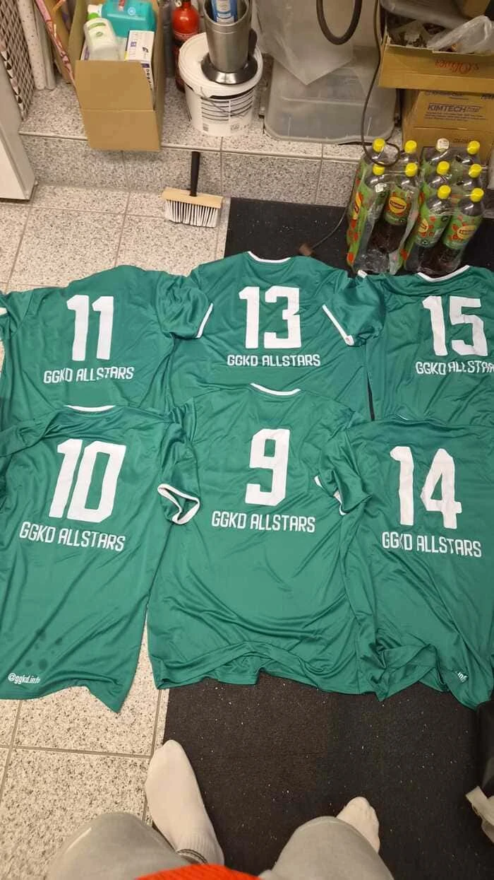 Trikotsatz bedruckt mit Rückennummer für die GGKD Allstars