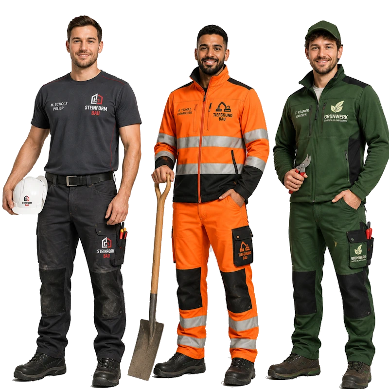 Hoch, Tief und Gartenbau bedruckte Berufsbekleidung