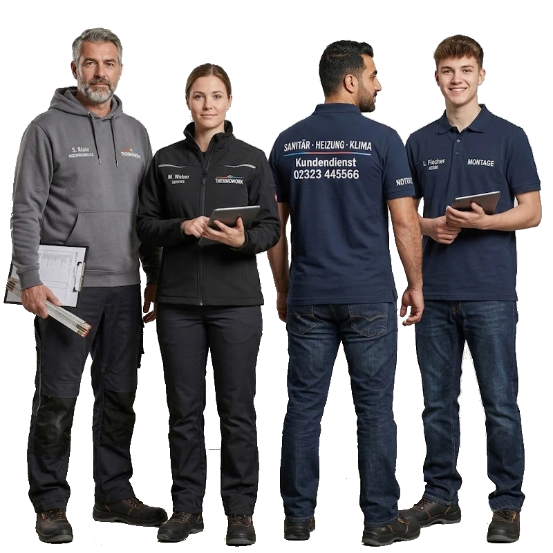 SHK Dienst bedruckte Mitarbeiterkleidung