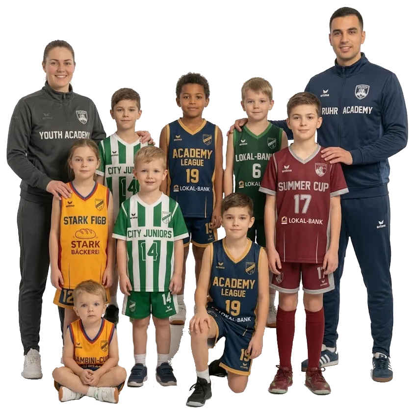 Bedruckte Basketballtrikots fuer Kinder individualisiert